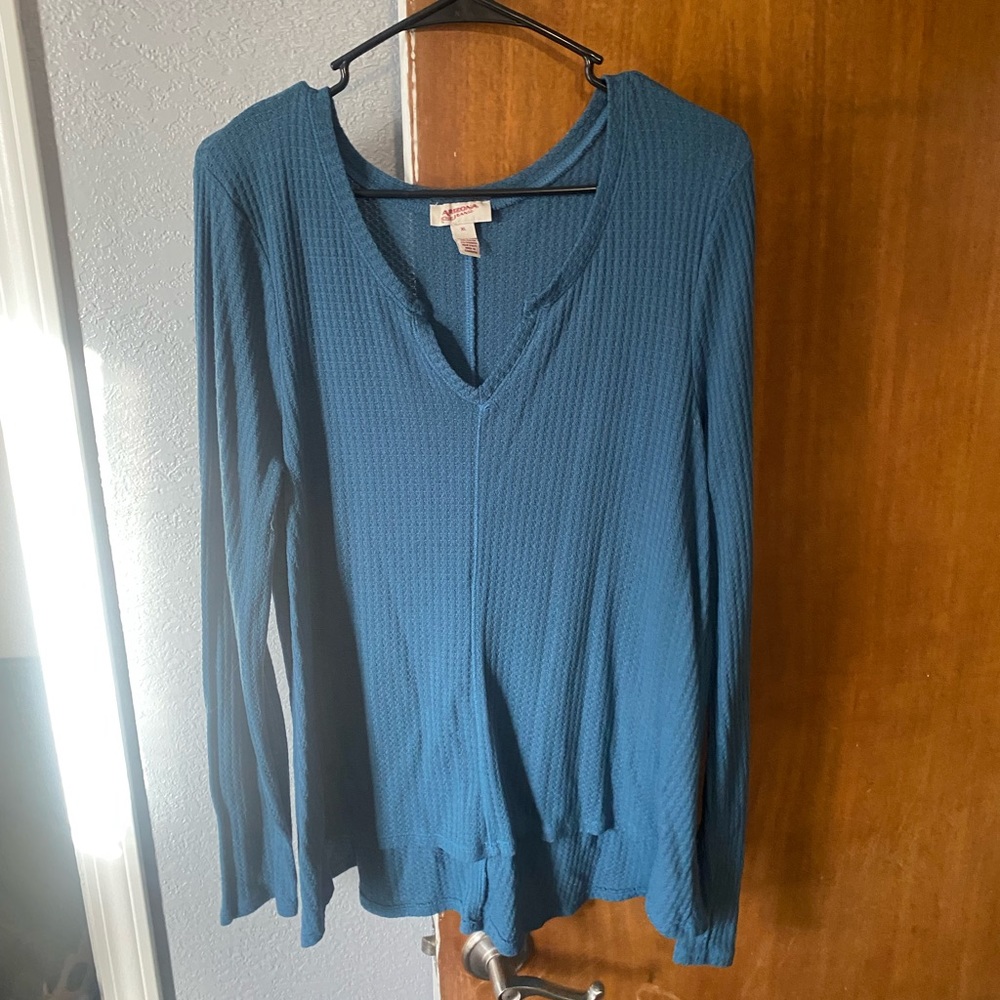 Long sleeve waffle top